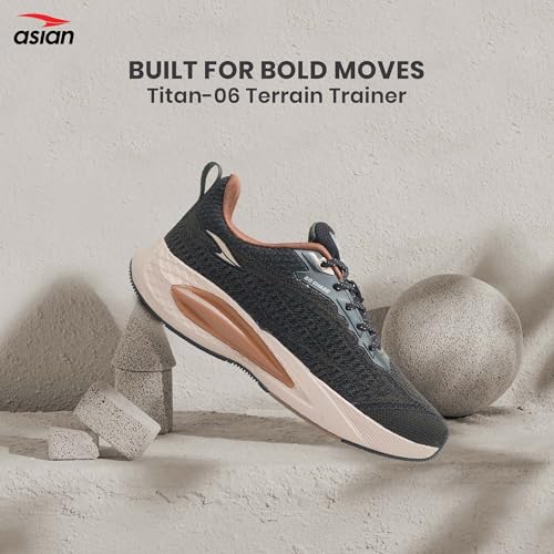 Image of ASIAN Titan-06 Men's Sports Shoes| Lightweight & Breathable Lace-Up Running Shoes | Stylish All-Day Comfort Trainers for Gym, Walking, Casual