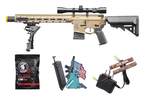 Lancer Tactical Gen 2 Hellion MLOK 10" M4 AEG w/Ambidextrous NSR Right Handed/Left Handed (Battery & Charger Included) (Tan)