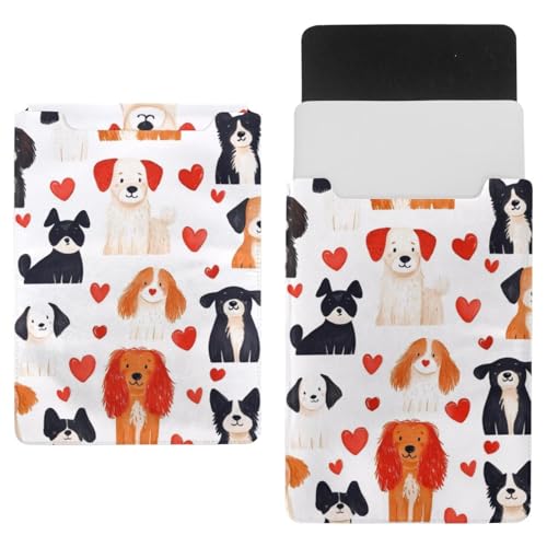 Housse pour ordinateur portable cœurs chiens 35,1 x 25,9 cm : finies les rayures de sac