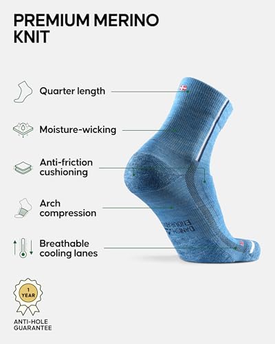 DANISH ENDURANCE Merino Wool Cycling Socks, Warm Bike Socks, Men & Women, Unisex, 2-Pack2