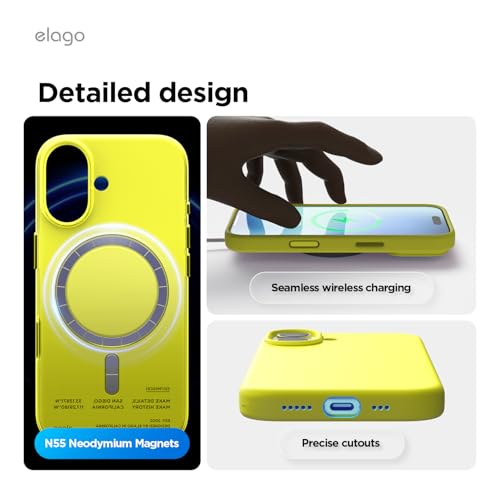 elago Premium Magnetic Silicone Case for iPhone 17 Neon Yellow by elago - Used condition - Image 7