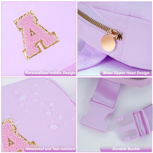 Uygafly Gifts for Girls Kids,Initial Fanny Pack Crossbody Purse Lavender,A by Uygafly - Used condition - Image 6