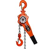 miowakoling Chain Puller Hoist Alloy Steel Manual Lever Hoist with 2 Heavy Duty Hooks Double-Pawl Brake Lever Block Chain Hoist and Ratchet Lever Hoist for Industrial and Construction Use(1ton-10ft)