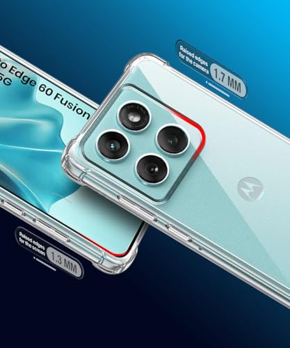 Image of WOW IMAGINE Clear Back Cover Case for Motorola Moto Edge 60 Fusion | Shockproof Soft TPU Case | Cushioned Edges for Ultimate Protection Back Cover Case - Transparent