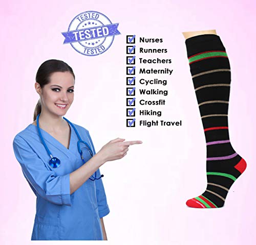 Image of Dr. Motion 4 Pairs Therapeutic Graduated Compression Women's Knee-hi Socks