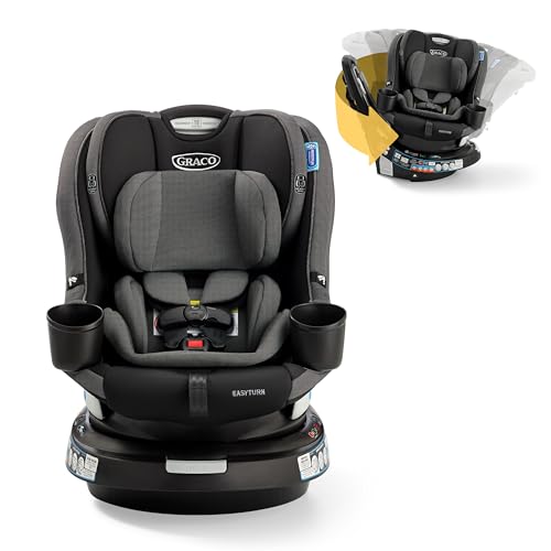 Graco EasyTurn 360 Siège auto convertible 2 en 1, siège auto rotatif pour un enfilage et un retrait faciles, 1,8 à 30 kg, ProtectPlus Engineered, Cyran