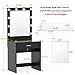 Tribesigns Vanity Set with Lighted Mirror, Makeup Vanity Dressing Table Dresser Desk with Large Drawer for Bedroom, Black (10 Cool LED Bulbs)