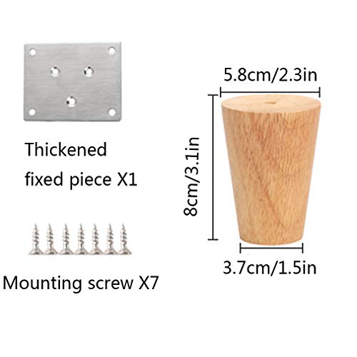 Patas de madera de roble para elevar tu sofá con un juego de 4 piezas robustas 3