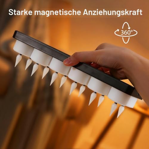 yunsheng 12Stk Magnetische Wiederaufladbare Teelichter Fernbedienung Timer – Ansicht 4