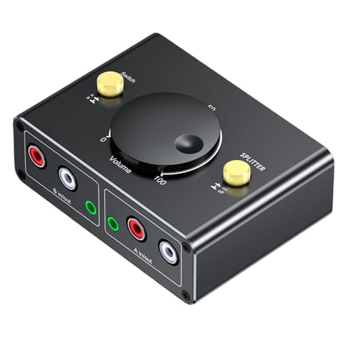 Adaptateur audio 3,5/2RCA commutable avec bouton volume pour câble stéréo PC TV - 6