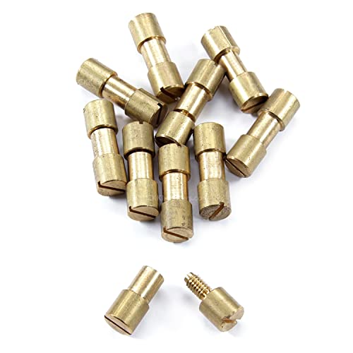Corby Bolt Fasteners (10 Pack) for DIY Handles &amp; Knife Handle Repair - USA Size (0.312 x 0.250 x 0.96 Inch) - (Brass) - for Full Tang Fixed Blade Knives