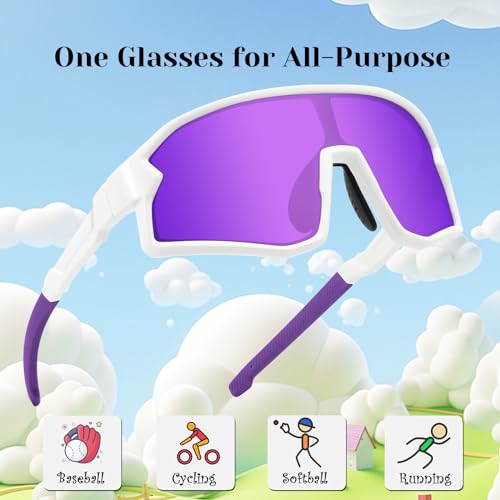 Buyage Kids Sunglasses For Boys Girls, Baseball Softball Sunglasses For Youth Teens Polarized Running Cycling Glasses thumb #4