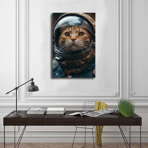 Chat de l'espace impression sur toile pour chambre à coucher moderne
