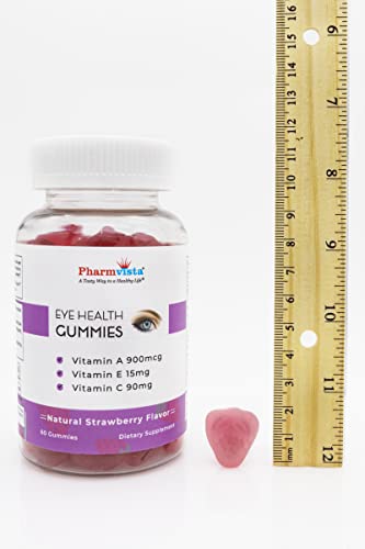 Pharmvista Eye Health Support Gummy - Vitamin A + C + E - Gluten Free, Vegan Friendly Supplement - 60 Count #TOP3