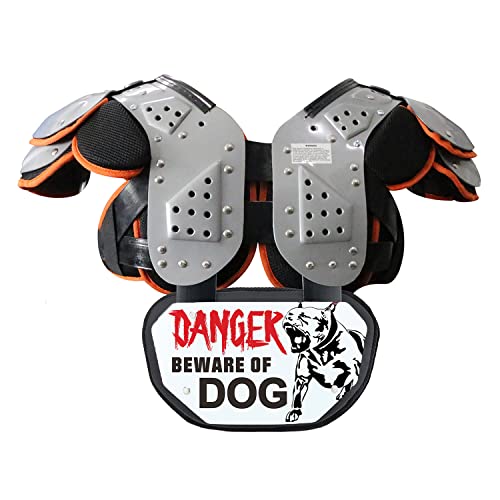 Football Back Plate Rear Back Protector Football Low Back Pad For Adult Football Players For Adult And Youth Danger Beware Of Dog #TOP3