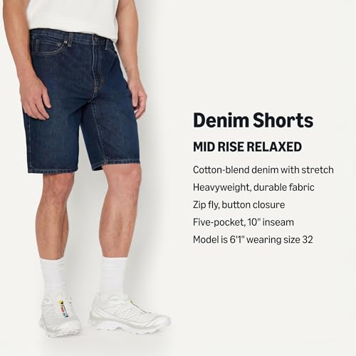 Image of Amazon Essentials Men's Rigid Relaxed-Fit Jean Shorts