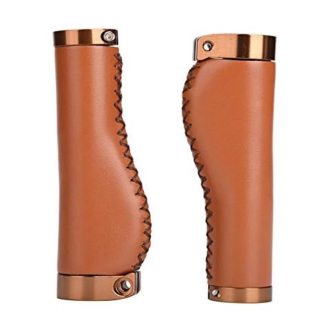 DEWIN Retro Leather Bike Handle Grips Cover