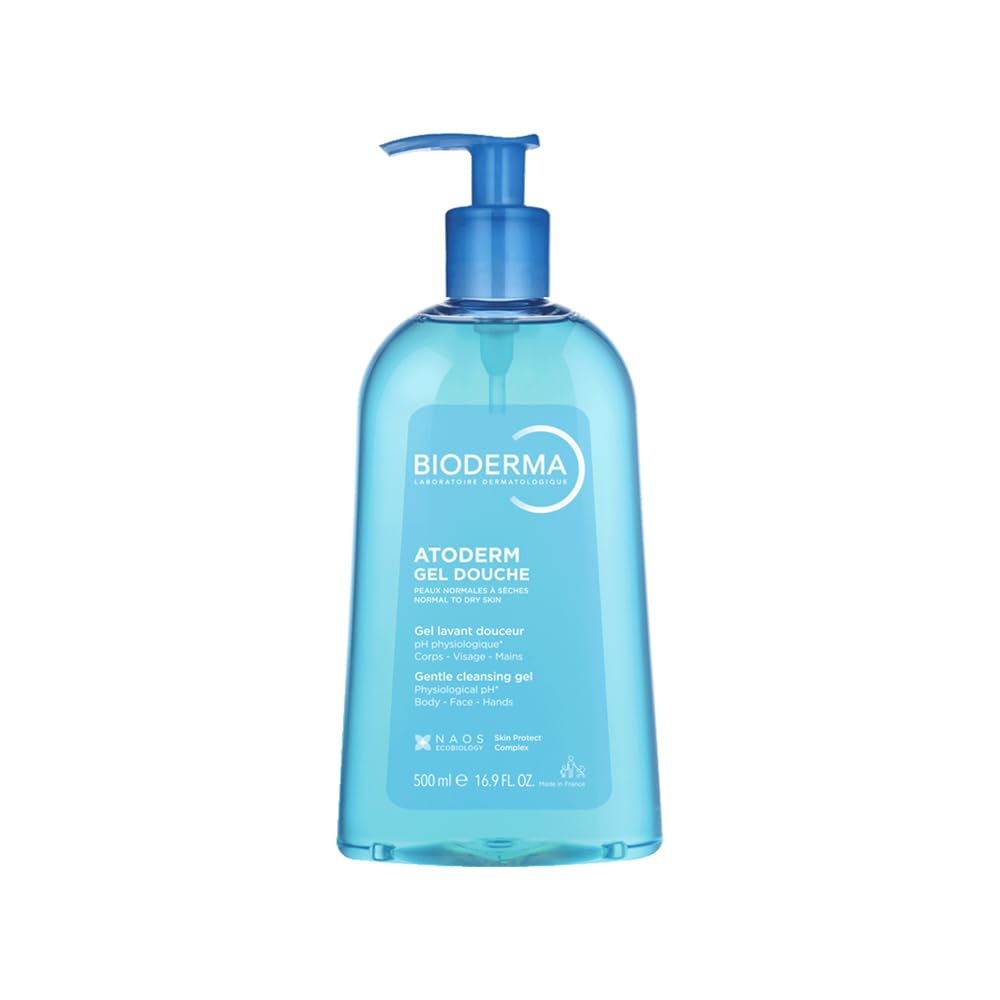 Bioderma Atoderm Gel Douche Ultra Gentle | Soap-Free Daily Use Shower Gel with Niacinamide for 24H Hydration & Glycerin| Boosts Hyaluronic Acid & Ceramides | Normal to Dry Skin (500 ml)