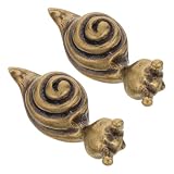 CLISPEED 2 Pezzi Pomello per Mobile a Chiocciola in Ottone, Maniglia per Armadio Retrò, Viti di Montaggio, Decorativo, Presa Comoda, per Ante Armadio e Librerie, Stile Vintage, DIY