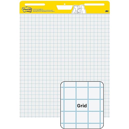 Post-it Super Sticky Easel Pad, 25 x 30 Inches, 30 Sheets Per Pad, 16 Pads, Large, White Grid, Premium Self Stick Flip Chart Paper, Super Sticking Power by Post-it - Image 3