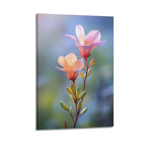 Poster fleurs orange ZHOUKEG 50x75 cm décoration murale suspendue moderne pour salon