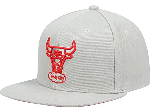 Mitchell & Ness Chicago Bulls Gorra Snapback Ajustable Gris miniatura 3