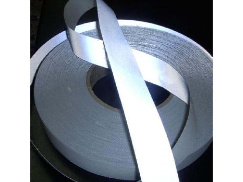 Akshat enterprises Elastic Silver Reflective Tape Iron On Fabric Heat Transfer Vinyl Film 5 Meter. (1 INCH)