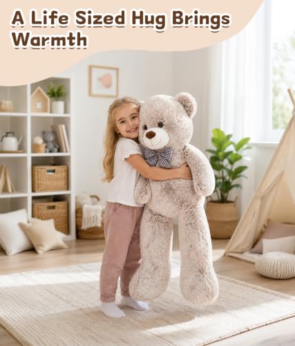 Image of MaoGoLan 39 Inch Giant Teddy Bear, Two Tone Plush Stuffed Animal Gift | Soft plush fur and a huggable 39 inch design make this big teddy bear a cozy companion for kids, teens, and loved ones.
