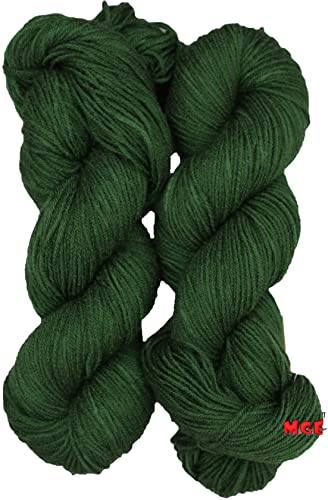 Image of Brilon Leaf Green (300 gm) Wool Hank Hand Knitting Wool /Art Craft Soft Fingering Crochet Hook Yarn, Needle Knitting Yarn Thread dye SM-WYIC