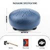 Shaevle Steel Tongue Drum 6 Inches 8 Notes Calm Drums, C Key Rain Drum Portable Handpan Drums, Chakra Percussion Instrument with Mallets, Drum Bag, Music Book #5