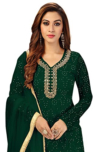 Image of TRENDMALLS Women's Cotton Embroidery Kurta Sharara Suit Set