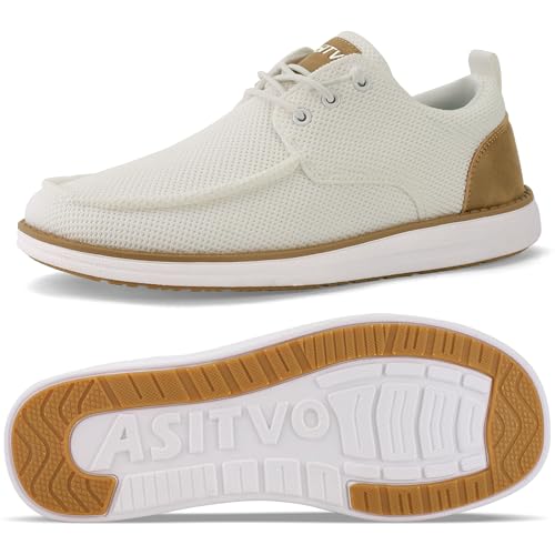 Image of ASITVO Wide Loafers for Men Dress Casual Boat Slip on Walking Shoes Large