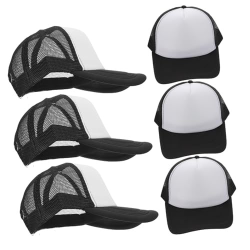 PRETYZOOM Men's Women's Breathable Mesh Baseball Cap 10 Bulk Trucker Hats White Hate Sun-Resistant Polyester