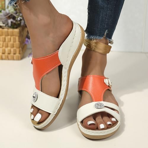 Sandales compensées blanches pour femmes | Chaussures d'été à bride - 5