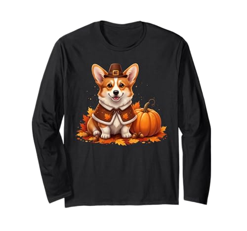 Autumn Pumpkin Fall Season Cute Corgi Thanksgiving Dog ����T�V���c