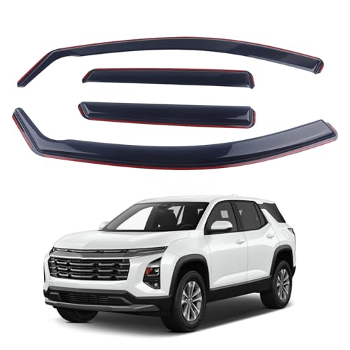 SAOKNCE 4 Pieces in-Channel Extra Durable Rain Guards Fit for 2025 2026 Chevrolet Equinox（Not for EV）,Window Deflectors,Window Visors (Smoke Black)