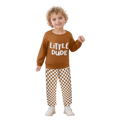 CARETOO Toddler Boys 2 Pieces Long Sleeve Sets Tops with Pants Outfits4