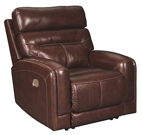 Signature Design by Ashley Sessom Power Recliner Adjustable Headrest Walnut