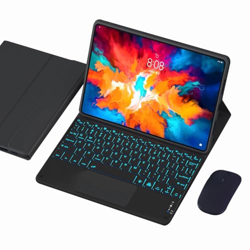 Black 1,FAYGAOAI Lenovo Tab Pro 12.7 (2025) TB373FU / P12 Pro 12.7 TB371FC (2023) �p�L�[�{�[�h�P�[�X�A7�F�o�b�N���C�g�A�X�}�[�g�g���b�N�p�b�h�A�}�O�l�b�g�����O���\���C��