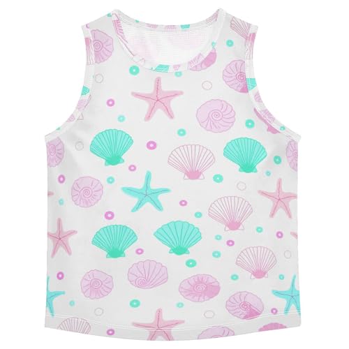 J JOYSAY Seashell Starfish Circle Boys Tank Top Sleeveless Muscle Shirts Quick Dry Kids T-Shirts 3-15T