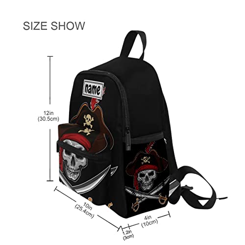Custom Kid's Name Backpack Pirates Skull Toddler Backpack Personalized Name Preschool Bookbag for Boys Girls3