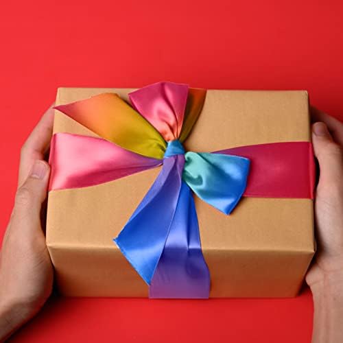 22m*2.5cm Rainbow Ribbon Strip Roll for Arts Crafts DIY, Christmas Wrapping Wedding Birthday Festival Party Decoration
