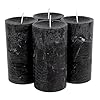 Spaas rustic black pillar candles 28 x 5 unscented black candles 4 pack rustic halloween candles for black home decor halloween decor wedding spa holidays restaurants  urban country home decor