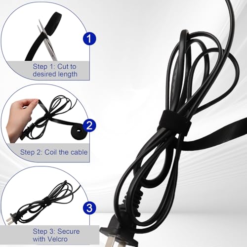 Kit de gestión de cables, 40 ataduras, negro | Cinta auto adhesiva resistente con gancho y bucle, 2 correas de extensión extra largas, para escritorio, oficina en casa y taller miniatura 6