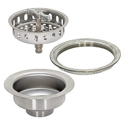 Ez-Flo 30011 Removable Kitchen Sink Basket Strainer Drain Assembly Kit With Brass Slip-Joint Nut, Spin And Seal, 3-1/2-Inch To 4-Inch Opening, Stainless Steel #TOP5