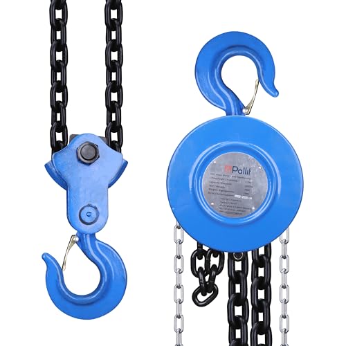 Pallit Palan CHAIN-L | Capacité de charge 5000 kg | Hauteur de levage 2,5 m | Poulie à câble avec crochet rotatif à 360°