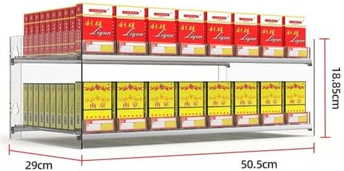 Clear Acrylic Cigarette Display Shelves - Wall Mounted & Countertop Showcase with Auto Pushers, Ideal Retail Storage Solution for Commercial Use (98.5x29x73.5cm)