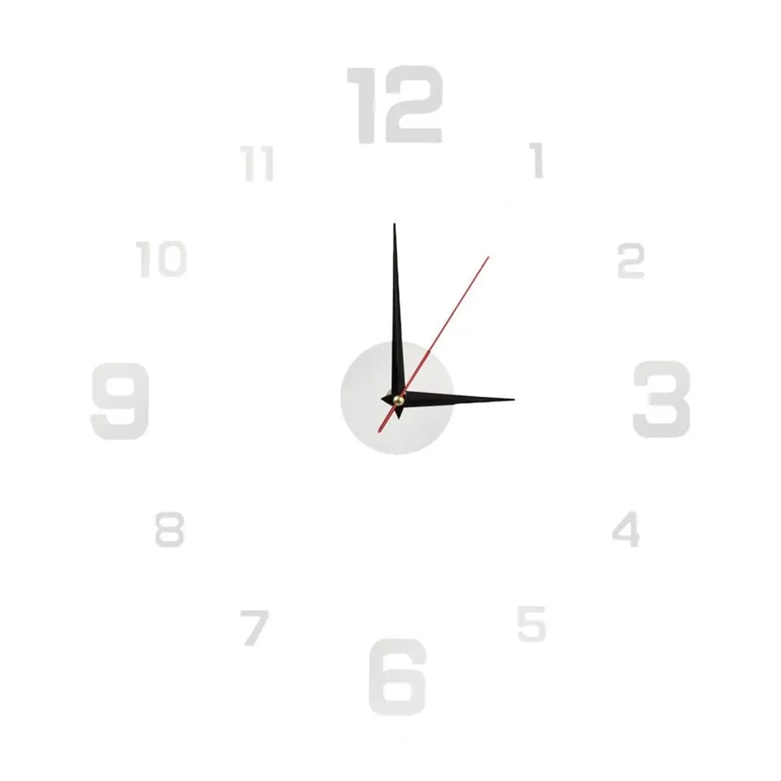 VFDVSWZSA Stylish wall clock, Luminous Hanging Clock For Living Rooms DIY Digital Wall Stickers Mirror(Silver)