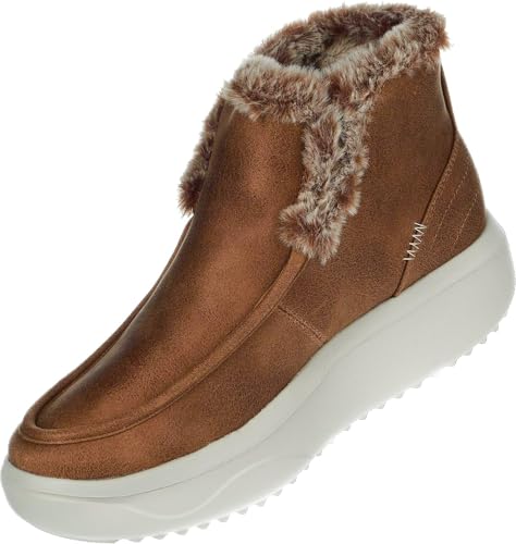 Skechers Skechers Women's BOBS Pop Ups Max - Winter Magnolia Boots, Chestnut, 8 B (M)