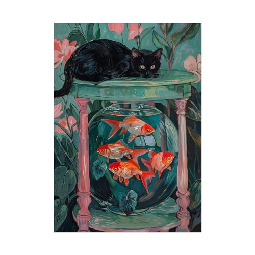Tableau chat animal 80x120cm pour habiller un grand mur vide avec élégance